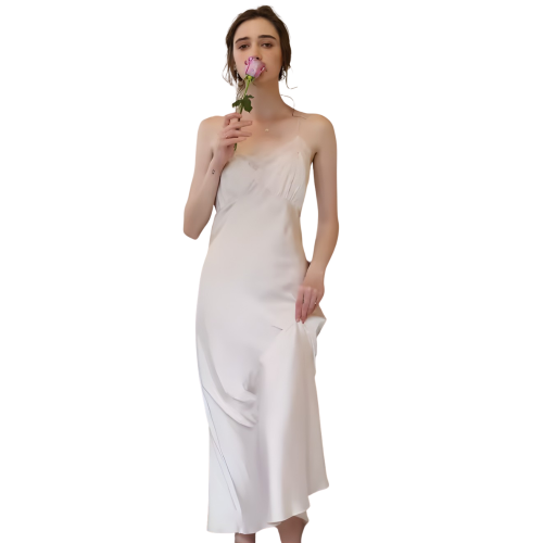 CINNAMON Νυχτικό σατέν υφής με δαντελένιο τελείωμα CINNAMON Νυχτικό σατέν υφής με δαντελένιο τελείωμα